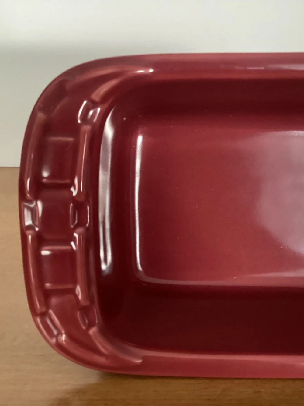 Longaberger Pottery paprika red “Woven Traditions” Mini Loaf Pan-Very Nice